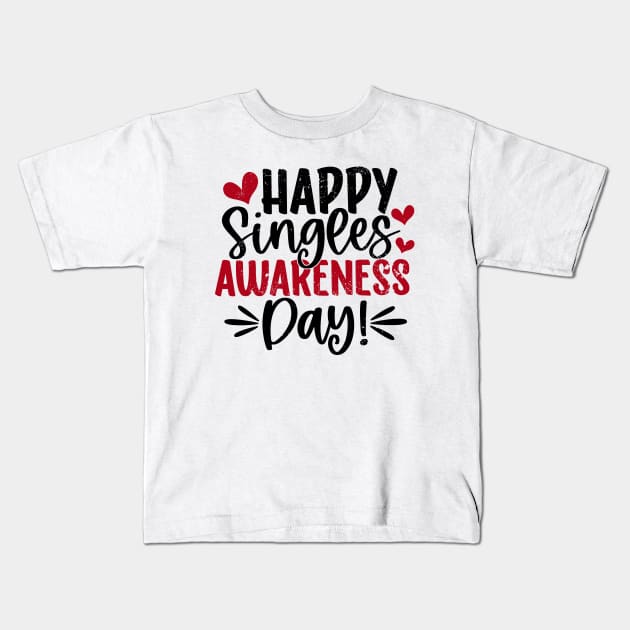 Anti Valentines Day No Cupid Happy Singles Awareness Day Kids T-Shirt by alcoshirts